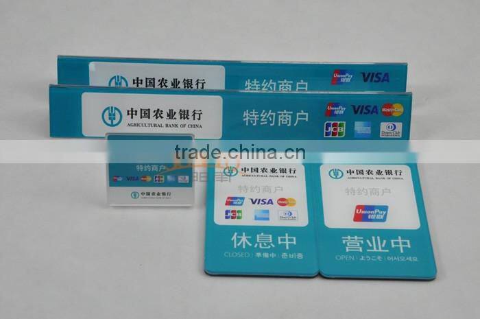 Custom Dimension Unionpay Bank Acrylic Signs