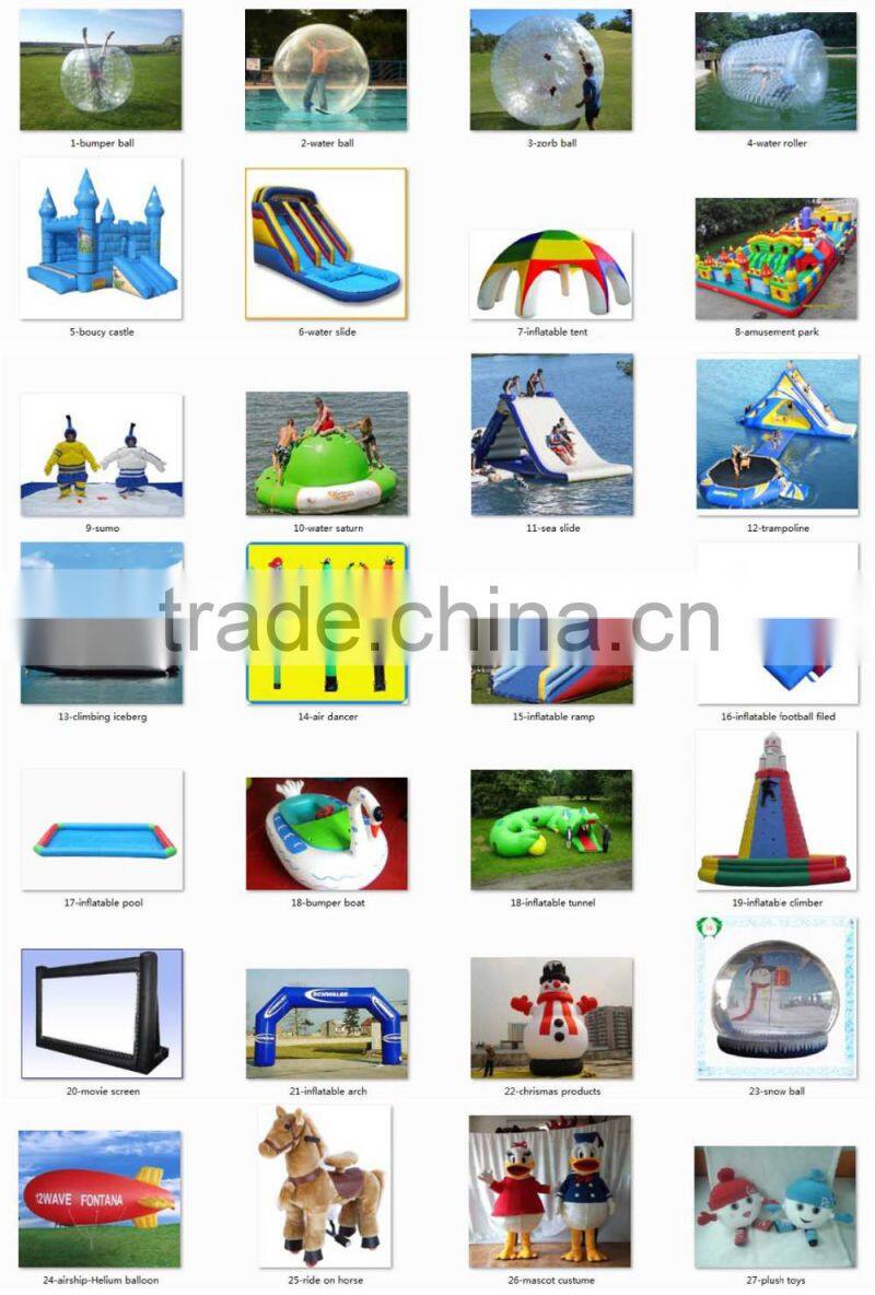 Guangzhou Top quality PVC/TPU Colorful inflatable jumbo water ball,inflatable water walking ball