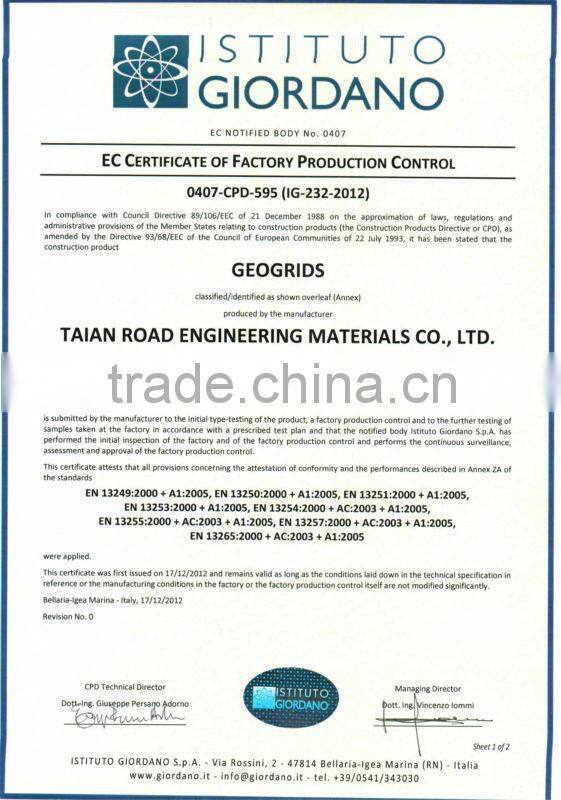 Fiberglass geogrid EGA80-80KN