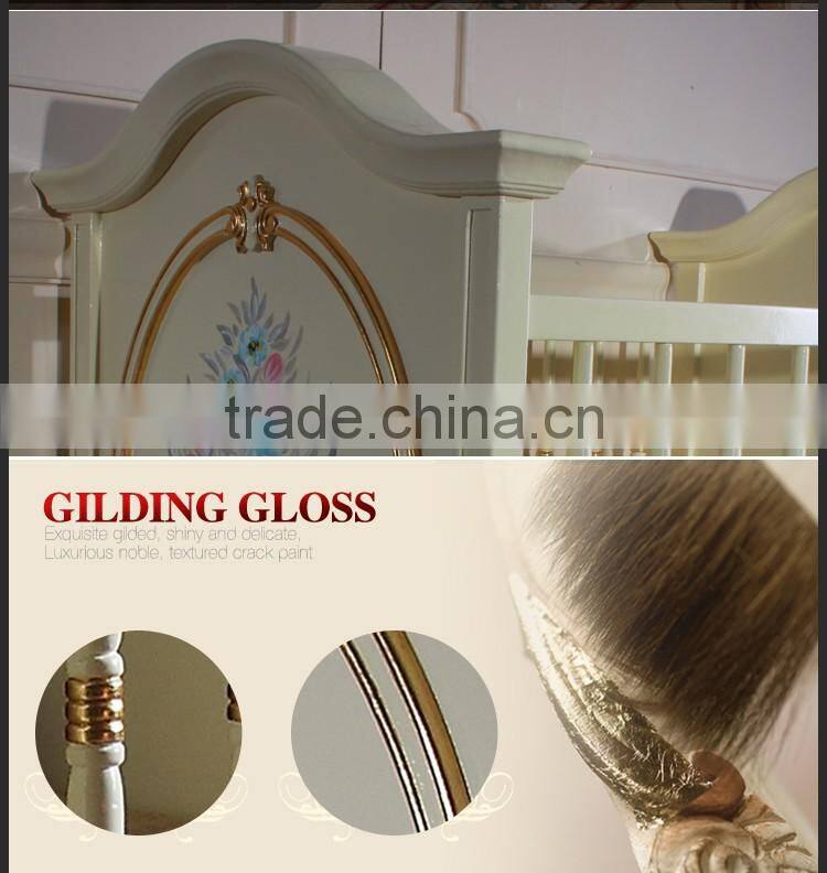 Italian classic design furniture French furniture baby bed green wooden baby bad