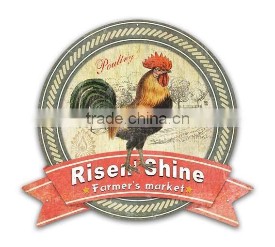 New Pattern Art and Craft Iron decorative hanging Antique Images Farmer's Market Chicken Paintings