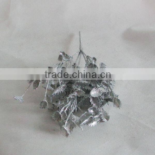 7 heads artificial glitter flower plant buy for Christmas decorations