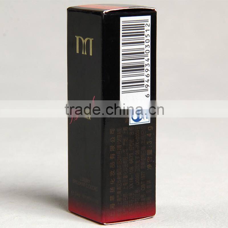 Art paper printed red inside with glossy lamination package box for the true color image lipstick