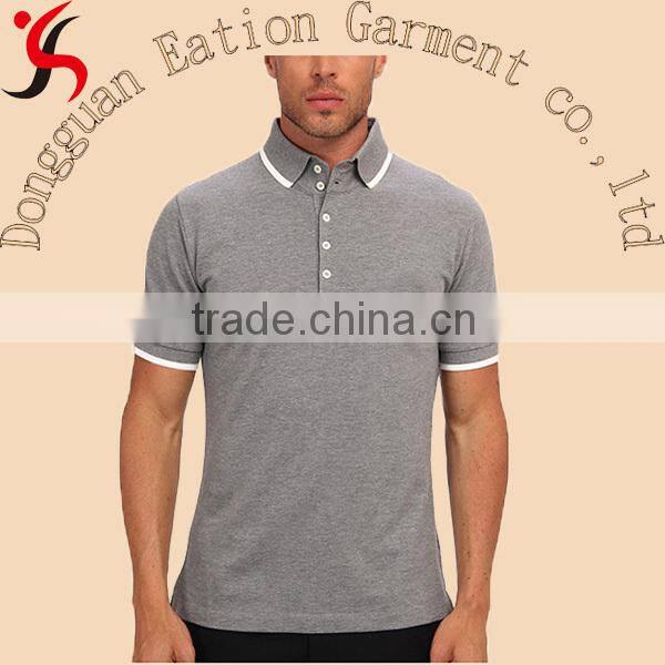 custom design cotton casual double button collar polo shirt for man