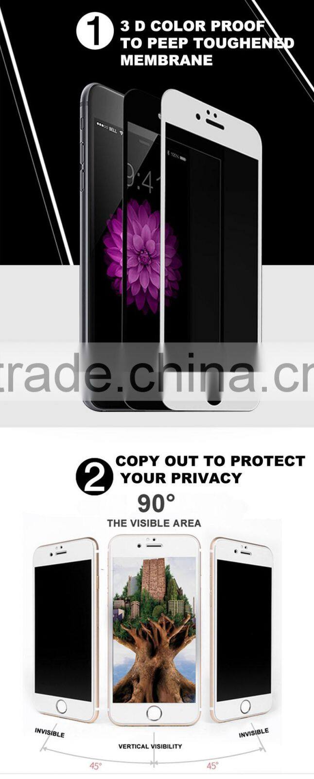 Cell phone tempered glass for iphone 5 5s tempered privacy glass screen