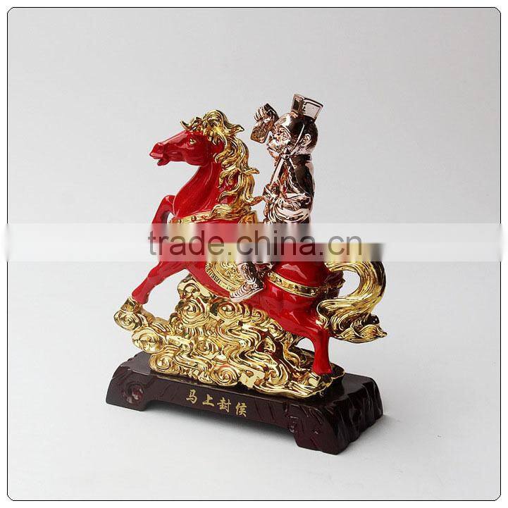 24k golden color horse and money statue , chinese zodiac statue