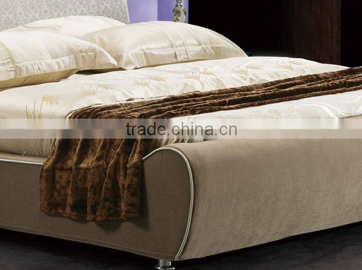 Latest Design Modern Bedroom Furniture Fabric Wooden Bed B800134