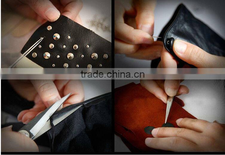 Black rugged patent leather winter glove fleece lined