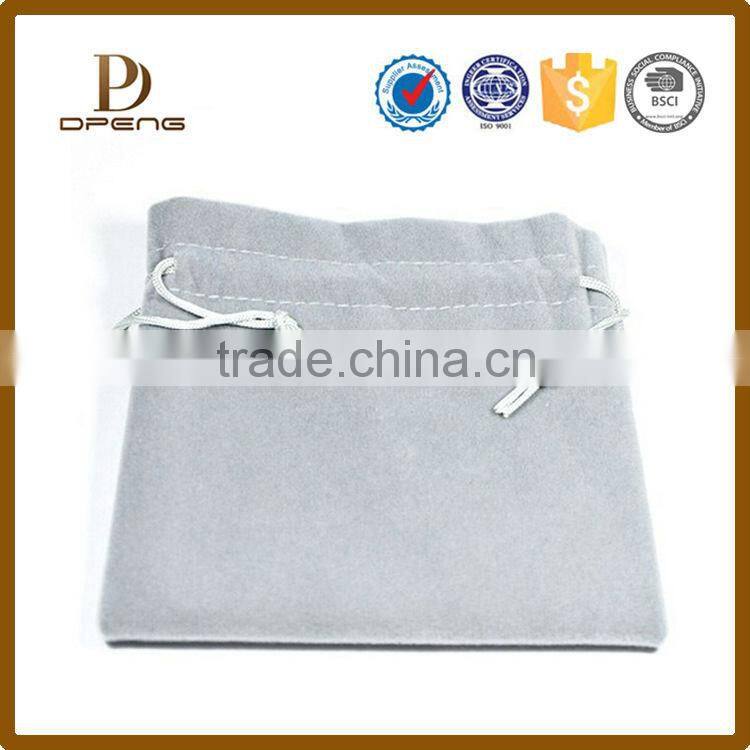2014 Best selling Custom Double drawstring printed velvet pouch for jewelry