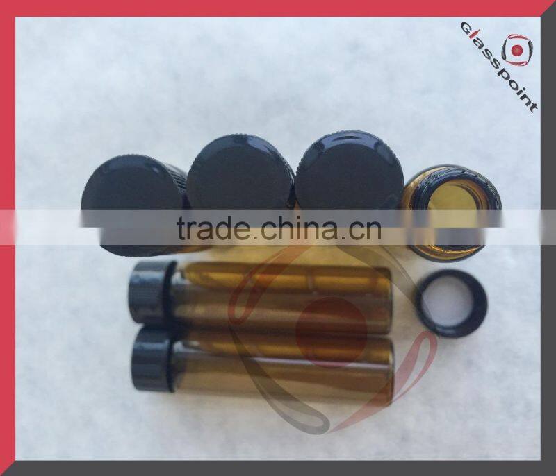 Cylindrical bottle, sample glass vials with poly phenolic cone liner cap