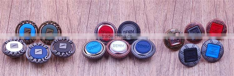 Custom black gray metal shank suit pants buttons