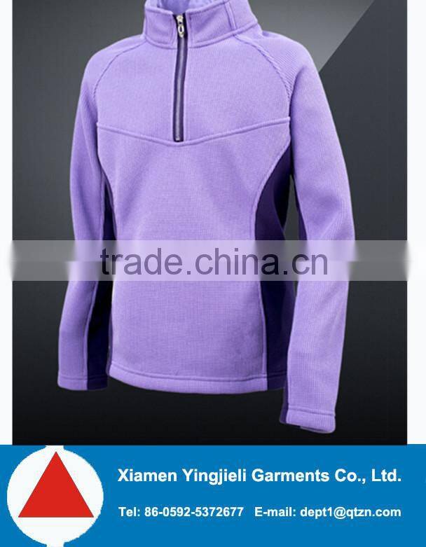 2014 Without hood fashion polar fleece jacket with elastic cuff