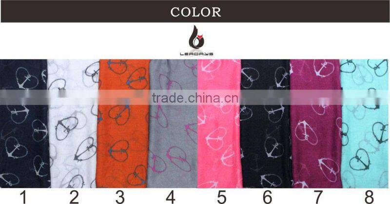 heart printed orange color women muslim head scarf