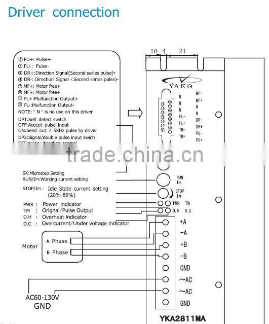 2 Phase Hybrid Stepper Motor driver YKA2811MA