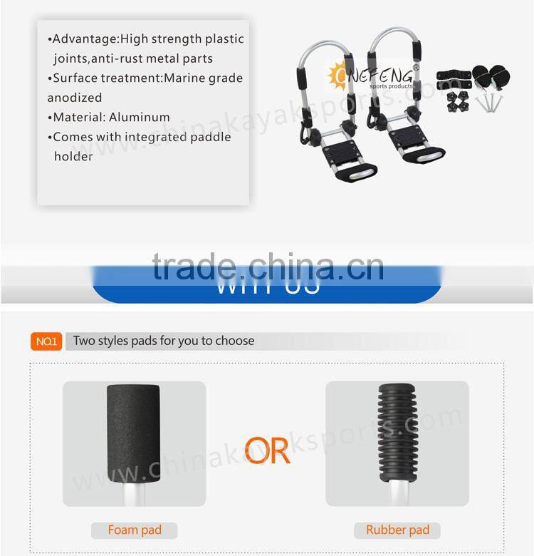 Foldable aluminum kayak rack carrier