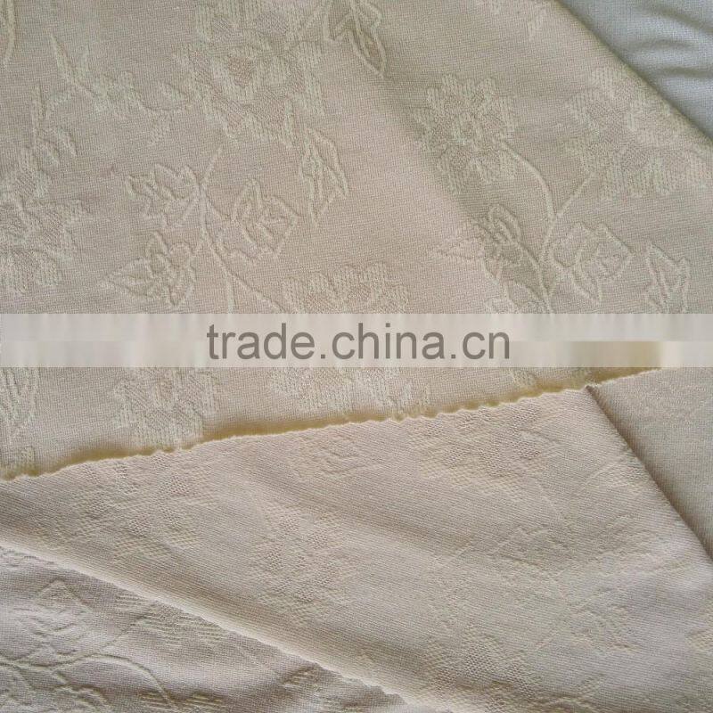 Wept knitted polyester cotton elastane floral jacquard fabric wholesale