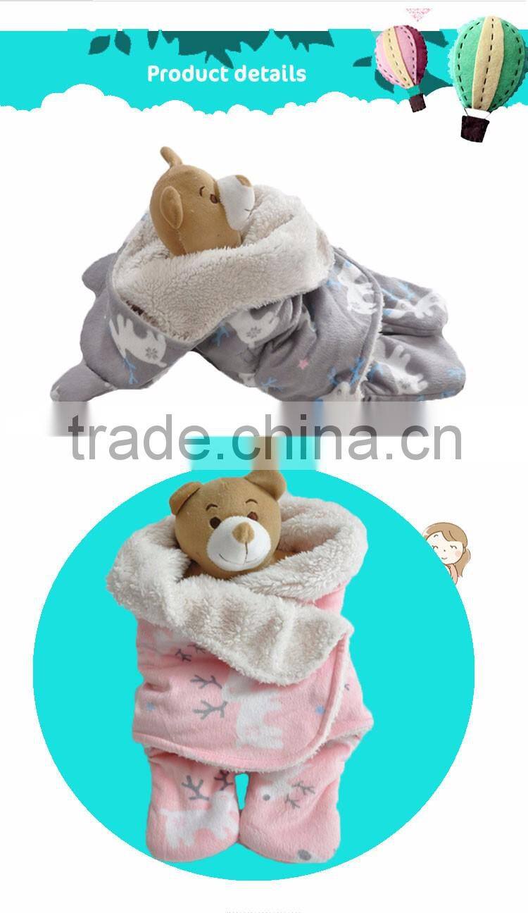 Cute Printed Shapes Heated Hooded Fleece Kids Blanket