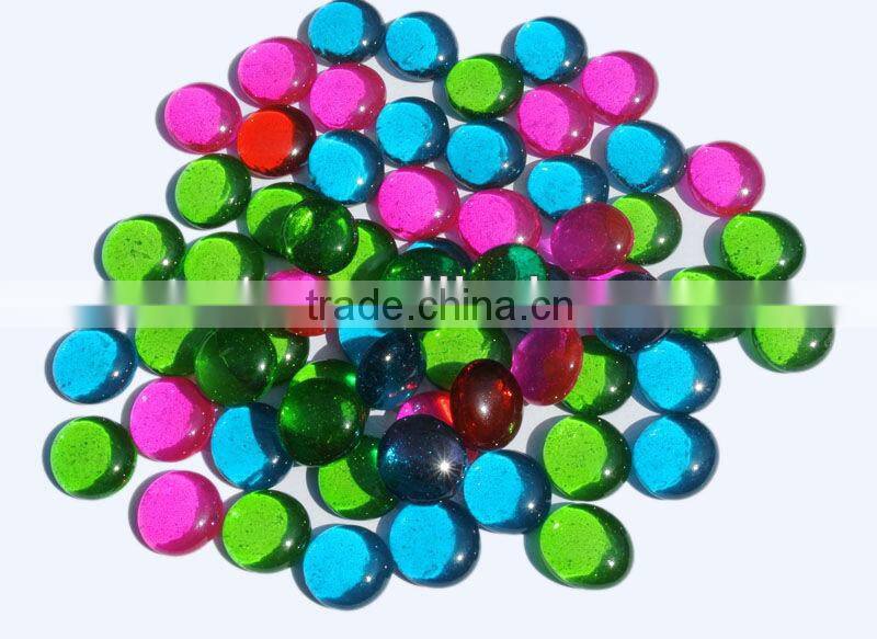 Bright color glass stone pebble for DIY gift materials