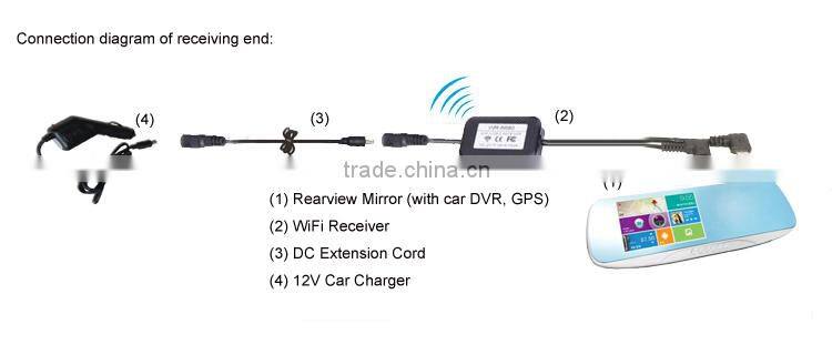 Wire free wireless reserving camera rearview car mirror special bracket