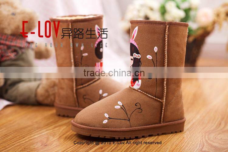2015 hot sales high quality and cheap suede fabric cheap snow woman boot