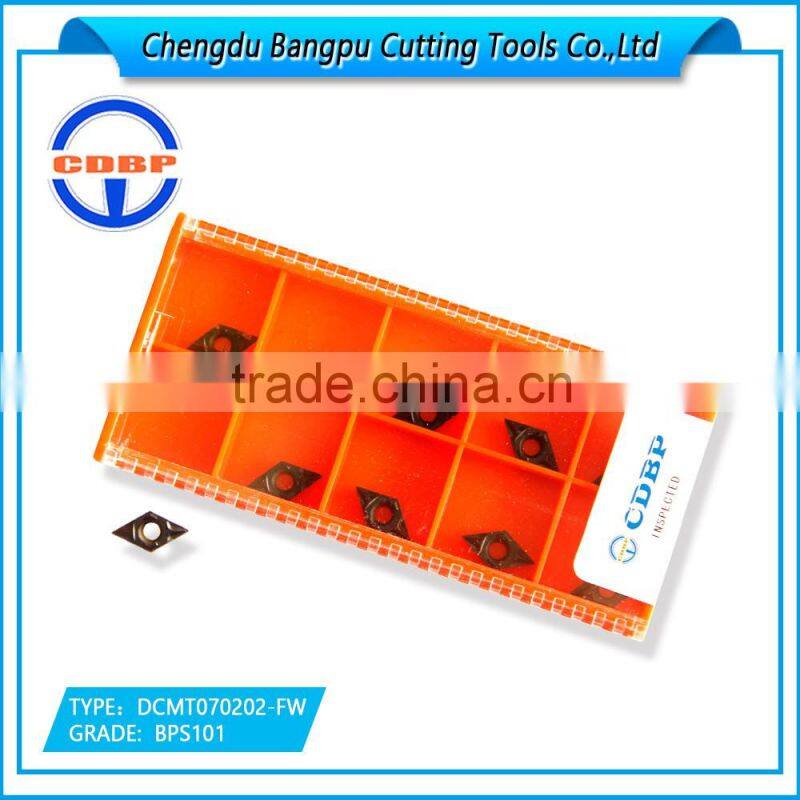 tungsten carbide cutting tool DCMT070202-FW BPS101 for steel finishing