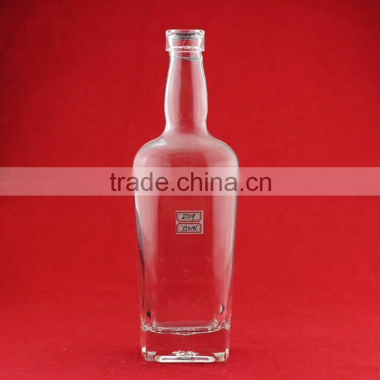 2015 new design Round frosted vodka bottles 750ml flint glass wine bottle Canopus glass liquor bottles