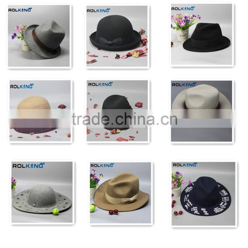 China wholesale Wide Brim Fedora Hat Winter Wool Felt Men Fedora Hat