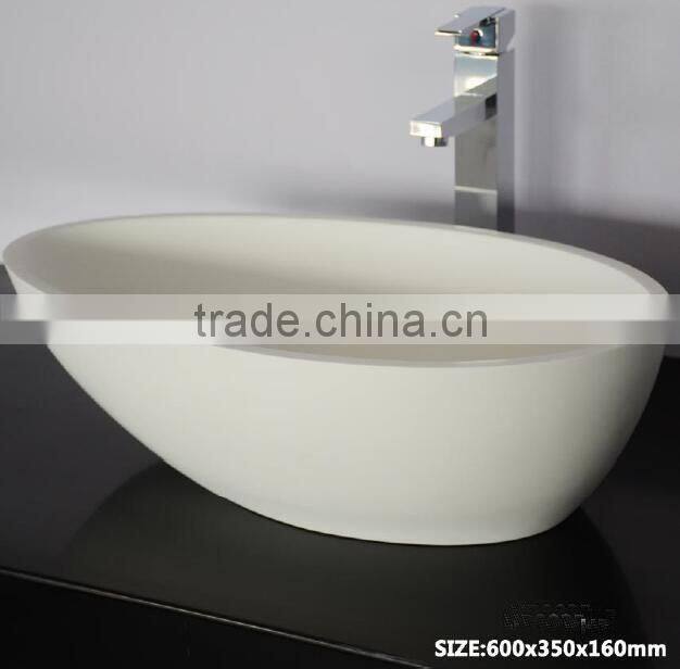 Bathroom artificial stone Solid surface wash basin, Stone Resin bathroom Wash Basin, wall hung wash basin