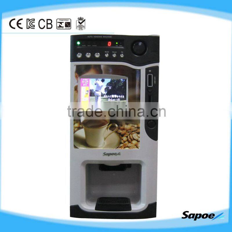 2014 coin operated beverage vending machine with media displayer