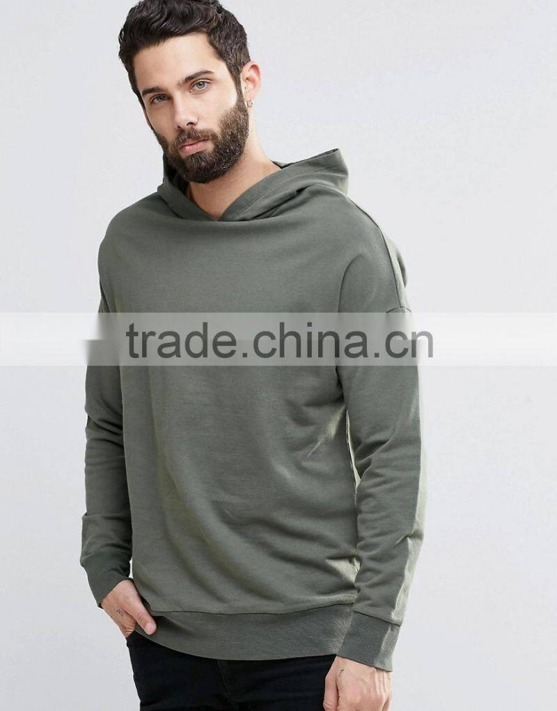 cheap promotion good quality oversized no zipper with hood grey string causal 100% cotton custom plain hoodies