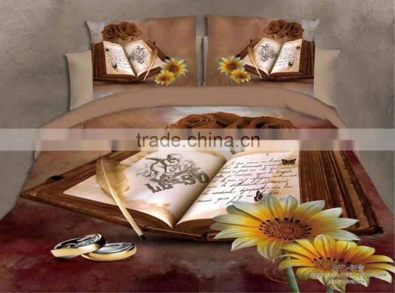 4PCs 3D Print Rose BEDDING Bed Sheets Home Textile Cover Pillow Set Queen