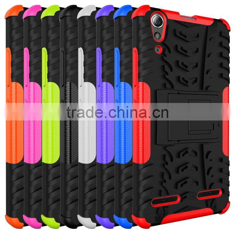 Ultra High Quality armor rugged kickstand heavy duty TPU+PC 2 in 1 case For Lenovo A6000/A6000 Plus Hard case lowest price