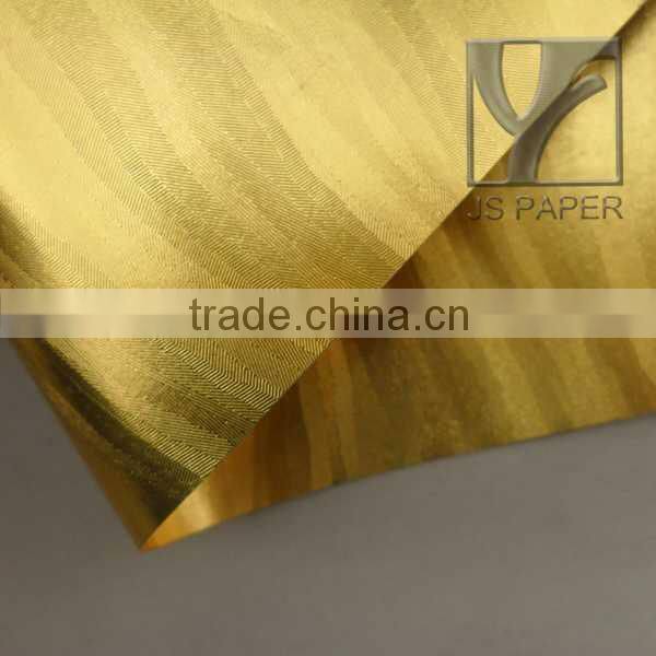 JS New Product Both Side Gold Foil Embossed Wrapping Paper