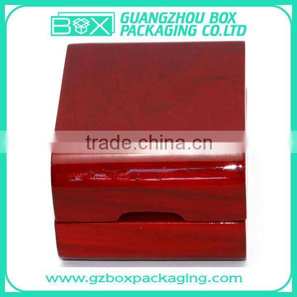 Red small square wooden box,Small size jewelry packaging box