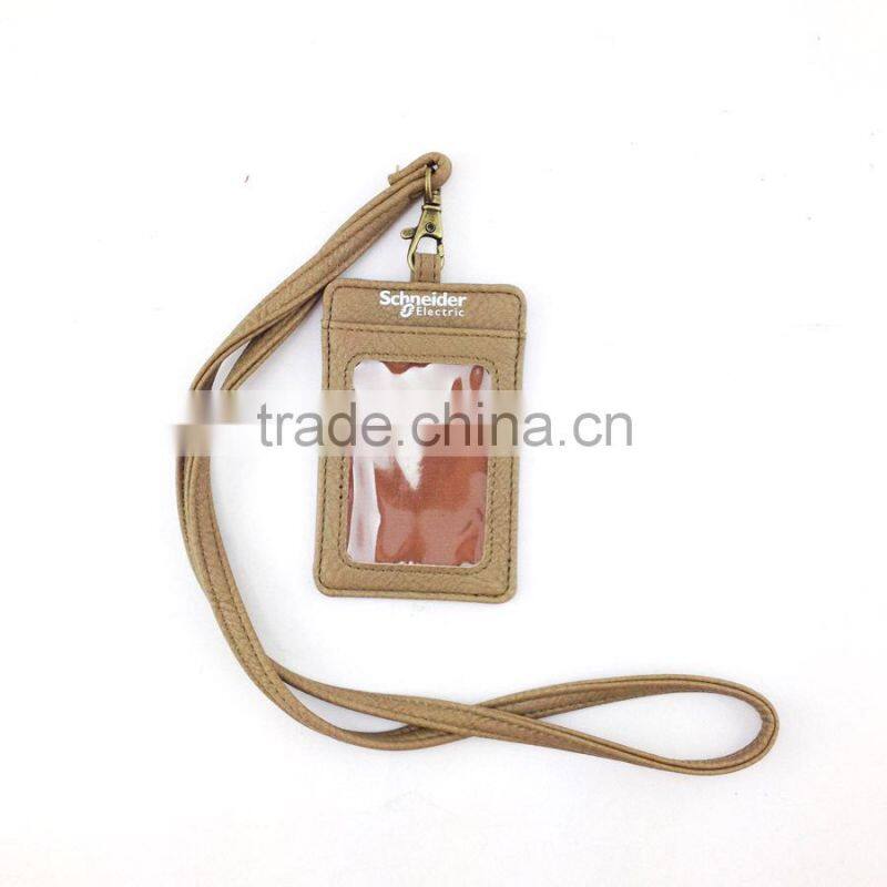 New Design Leather ID Card Holder with Rope