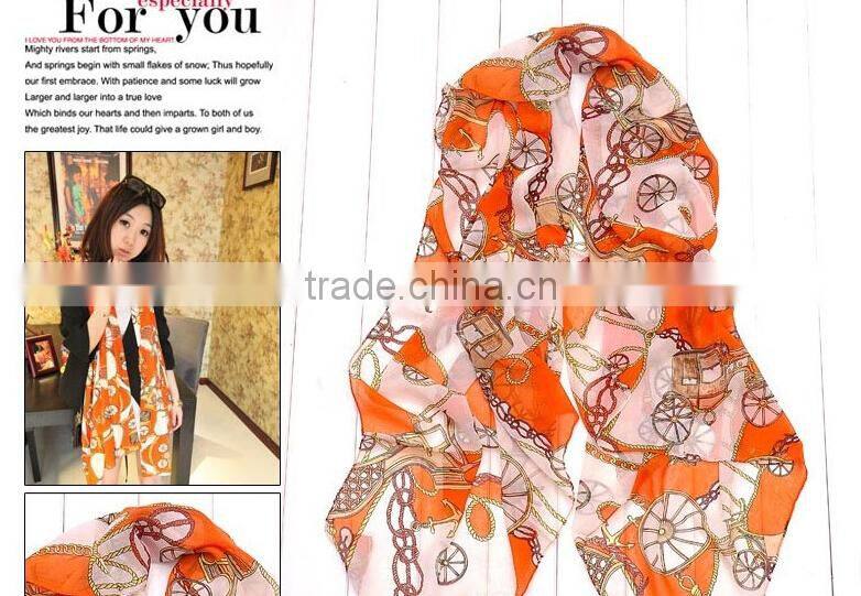 Fashion cheap chiffon scarf,bulk wholesale silk scarf,custom scarf