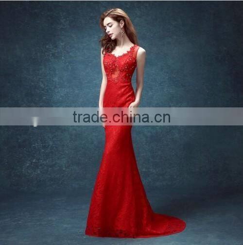 Newest Lace Deep V Neck Western Office Lady Formal Dress Latest Design Mermaid Floor-Length Office Lady Formal Dress