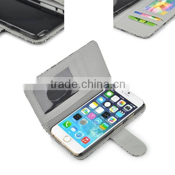 new arrival wallet flip leather case for apple iphone 6 plus.for iphone 6 leather cover