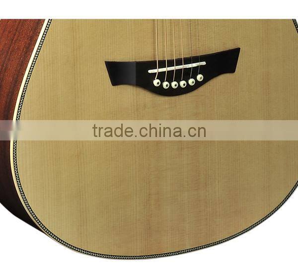 China musical instrument 41" Inlay rattan acoustic electric guitar