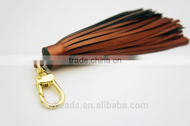 wholesale brown long leather Tassel for handbag and Jewelry Use