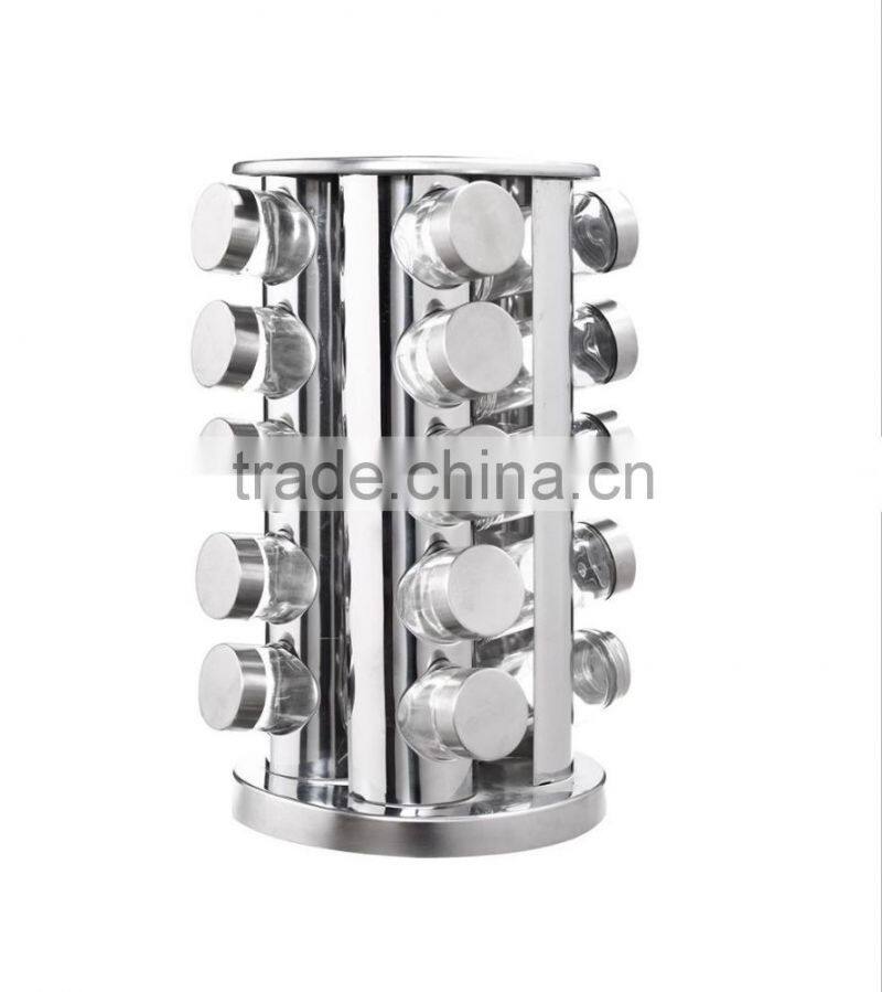 16 bocaux verre support inox