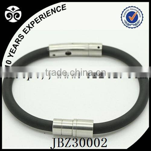 energy silicone bracelet with steel charms