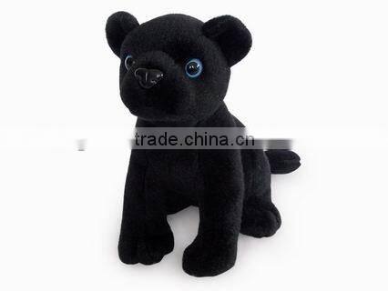factory wholesale realistic plush grovel black panther stuffed plush jungle animal plush black panther soft toy