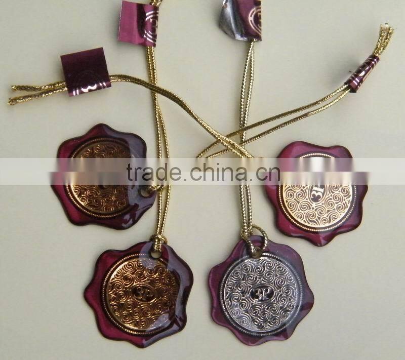 Red color Gold logo embossed wax seal stickers