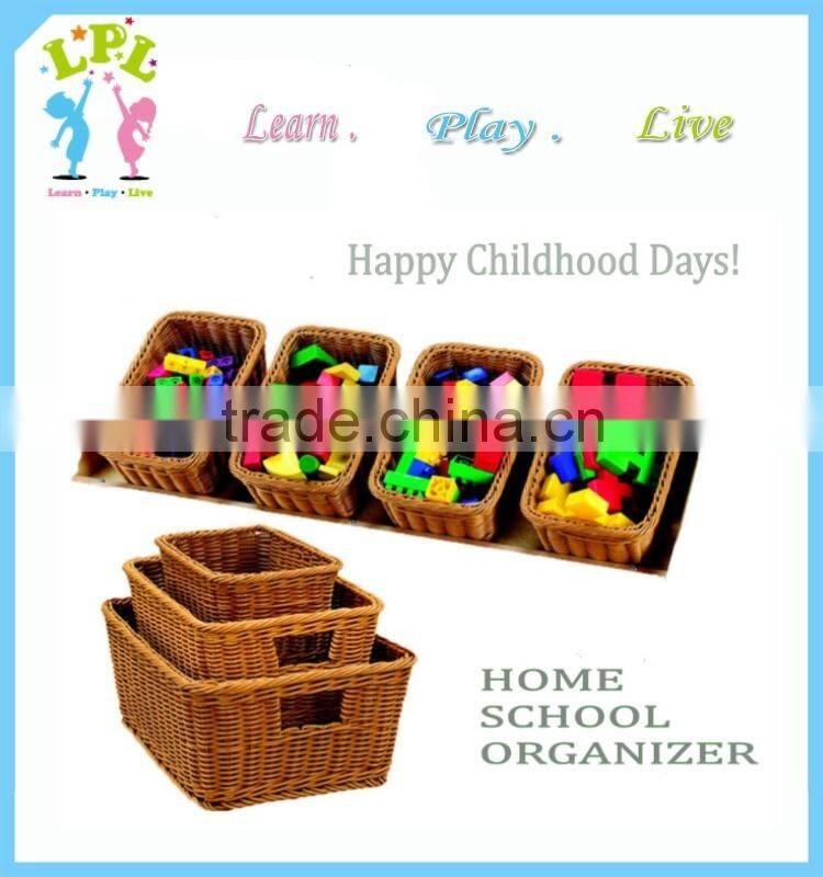 Hot sale high quality pp material custom size plastic wicker basket for sale