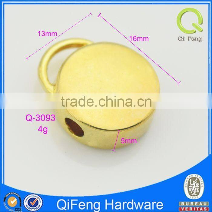 Q-3093 zippers manufacturer custom shiny gold round engrave puller