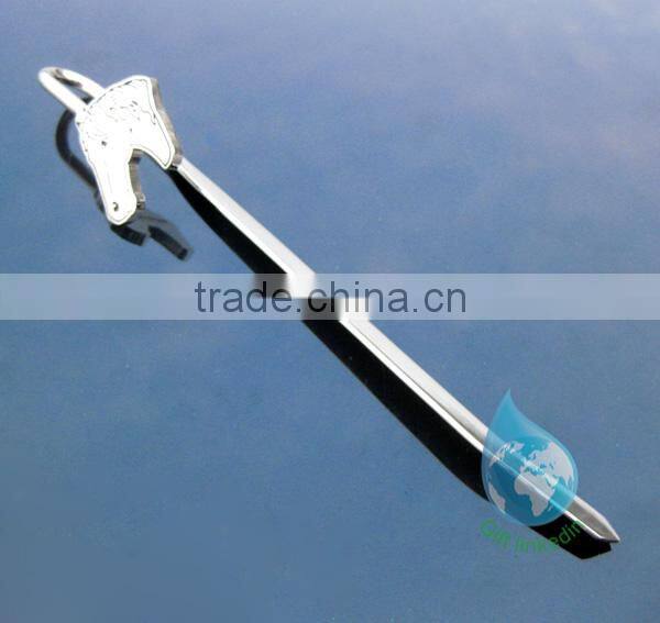 2014 china promotional metal brass book mark with key tag