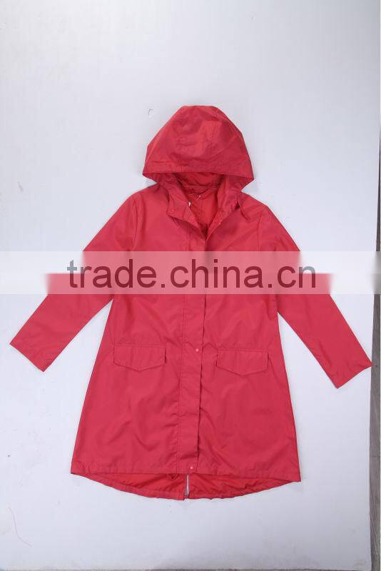 2014 popular red raincoats with hood for men