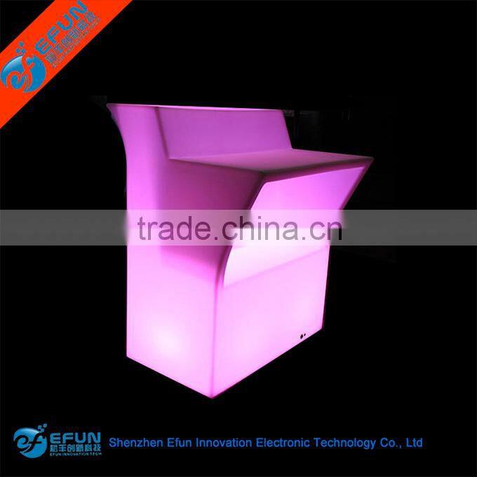 nightclub illuminated light up bar table, rechargeable led plastic bar counter
