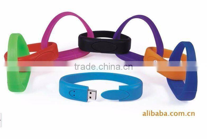 Silicone bracelet USB flash drive with engraved coustom logo